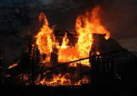 Ночной пожар в Немятово