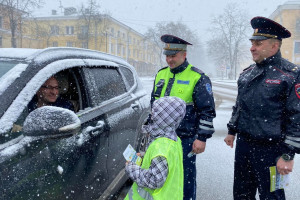 В Волхове дети призывают водителей соблюдать ПДД