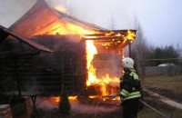 В деревне Загубье сгорела баня